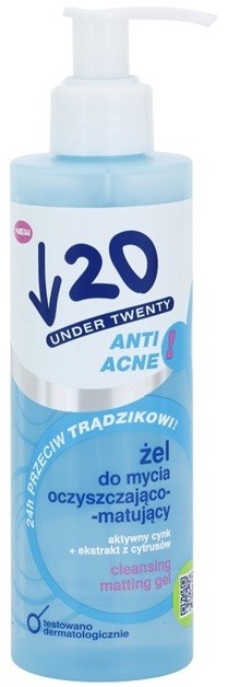Under Twenty ANTI! ACNE mélyen tisztító gél pattanások ellen  200 ml