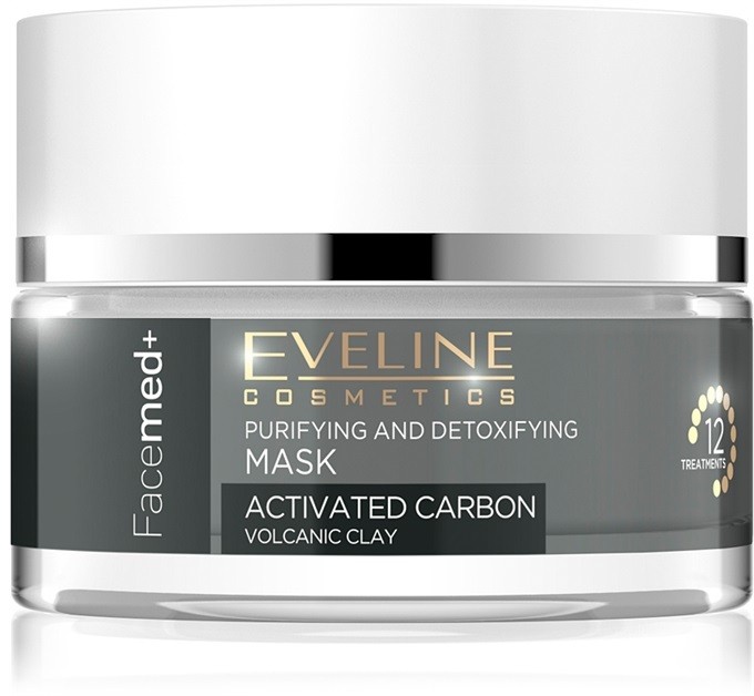 Eveline Cosmetics FaceMed+ tisztító és detoxikáló maszk aktív szénnel  50 ml