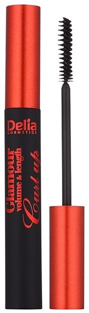 Delia Cosmetics Glamour hosszabbító, göndörítő és dúsító szempillaspirál árnyalat Black 12 ml