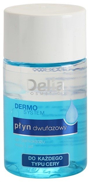 Delia Cosmetics Dermo System kétfázisú sminklemosó a szem köré és a szájra  50 ml
