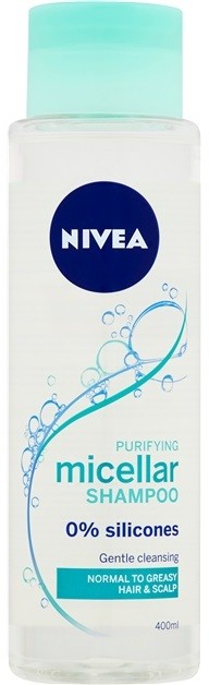 Nivea Micellar Shampoo felfrissítő micelláris sampon normál és zsíros hajra szilikonmentes  400 ml