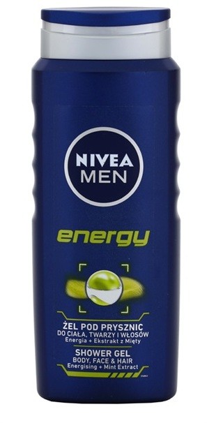 Nivea Men Energy tusfürdő gél arcra, testre és hajra  500 ml