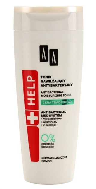 AA Cosmetics Help Acne Skin antibakteriális tonik hidratáló hatással  200 ml