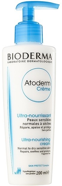 Bioderma Atoderm tápláló testápoló krém normál és száraz érzékeny bőrre parfümmentes  200 ml