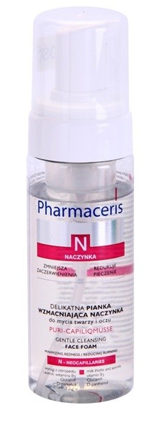 Pharmaceris N-Neocapillaries Puri-Capiliqmousse tisztító és szemlemosó hab a kitágult erekre és a visszérre  150 ml