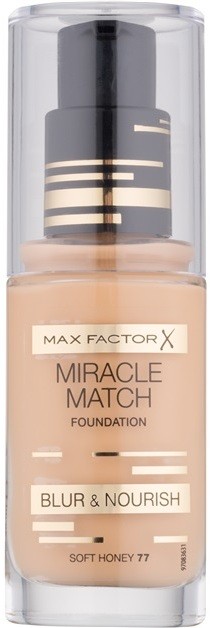 Max Factor Miracle Match folyékony make-up hidratáló hatással árnyalat 77 Soft Honey 30 ml
