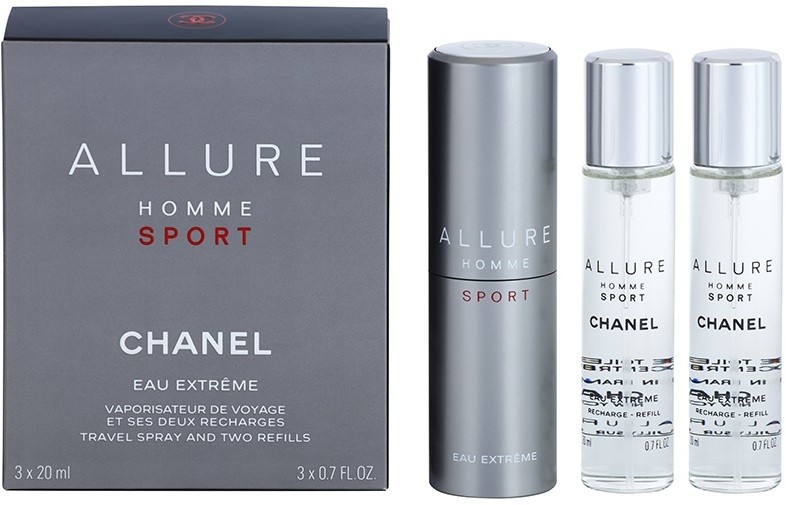 Chanel Allure Homme Sport Eau Extreme eau de toilette férfiaknak 3 x 20 ml (1x utántölthető + 2x utántöltő)