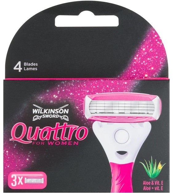 Wilkinson Sword Quattro for Women Aloe & Vit. E tartalék pengék 3 db