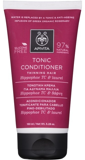 Apivita Holistic Hair Care Hippophae TC & Laurel tonizáló kondicionáló a ritkuló hajra szilikonmentes  150 ml