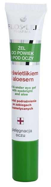 FlosLek Pharma Eye Care szemkörnyék ápoló gél szemvidítóval és aloe verával  15 ml