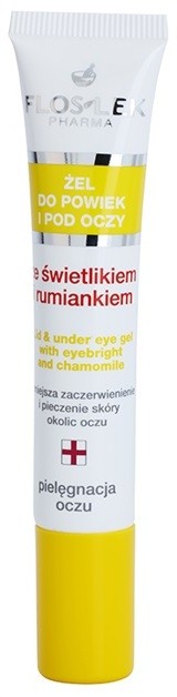 FlosLek Pharma Eye Care szemkörnyék ápoló gél szemvidítóval és kamillával  15 ml