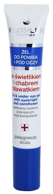 FlosLek Pharma Eye Care szemkörnyék ápoló gél szemvidítóval és búzavirággal  15 ml