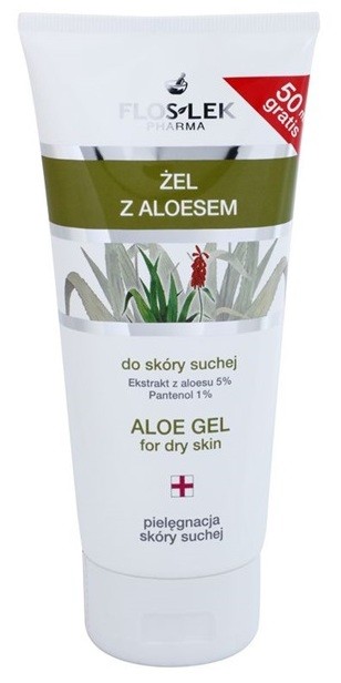 FlosLek Pharma Dry Skin Aloe Vera regeneráló zselé az arcra és dekoltázsra  200 ml