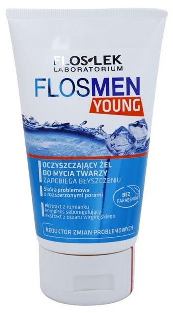 FlosLek Laboratorium FlosMen Young mattító tisztító gél  150 ml