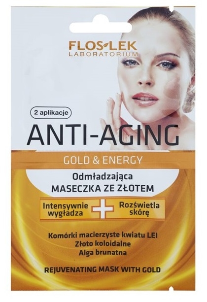 FlosLek Laboratorium Anti-Aging Gold & Energy fiatalító maszk aranytartalommal  2 x 5 ml