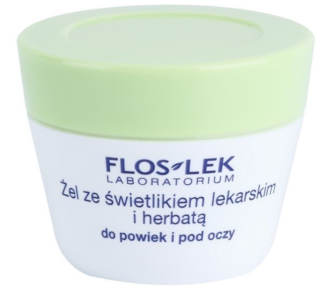 FlosLek Laboratorium Eye Care szemkörnyék ápoló gél szemvidítóval és zöld teával  10 g