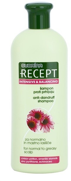 Subrina Professional Recept Intensive & Balancing korpásodás elleni sampon normál és zsíros hajra Echinacea 400 ml