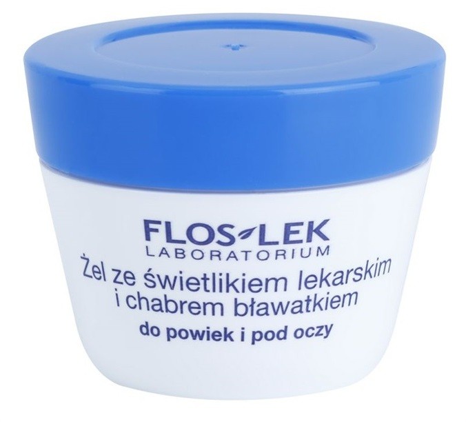 FlosLek Laboratorium Eye Care szemkörnyék ápoló gél szemvidítóval és búzavirággal  10 g