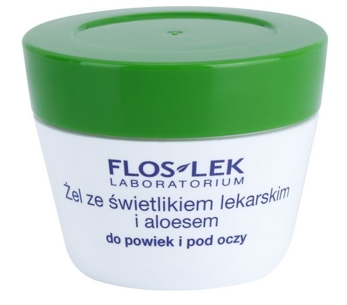 FlosLek Laboratorium Eye Care szemkörnyék ápoló gél szemvidítóval és aloe verával  10 g