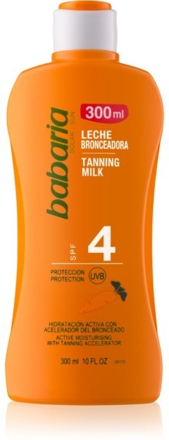 Babaria Sun Bronceadora hidratáló tej barnulás elősegítésére SPF 4  300 ml