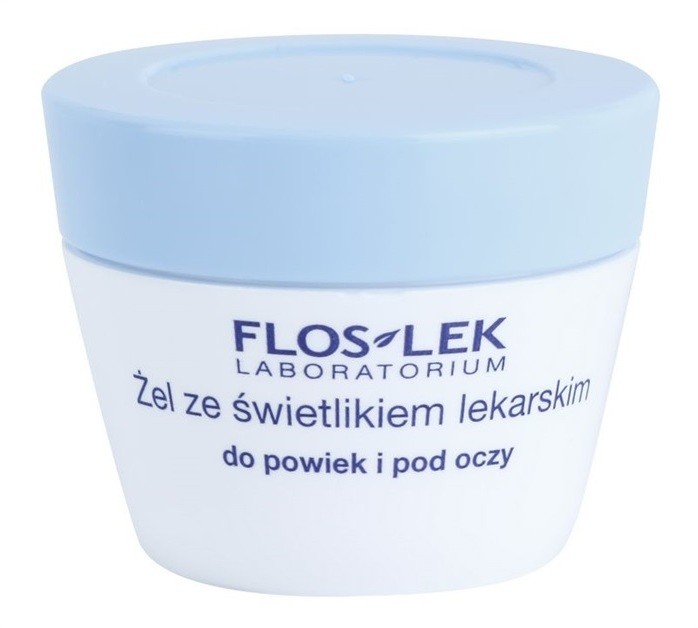 FlosLek Laboratorium Eye Care szemkörnyék ápoló gél orvosi szemvidítóval  10 g