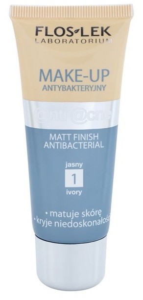 FlosLek Laboratorium Anti Acne mattító make-up antibakteriális árnyalat 1 Ivory 30 ml
