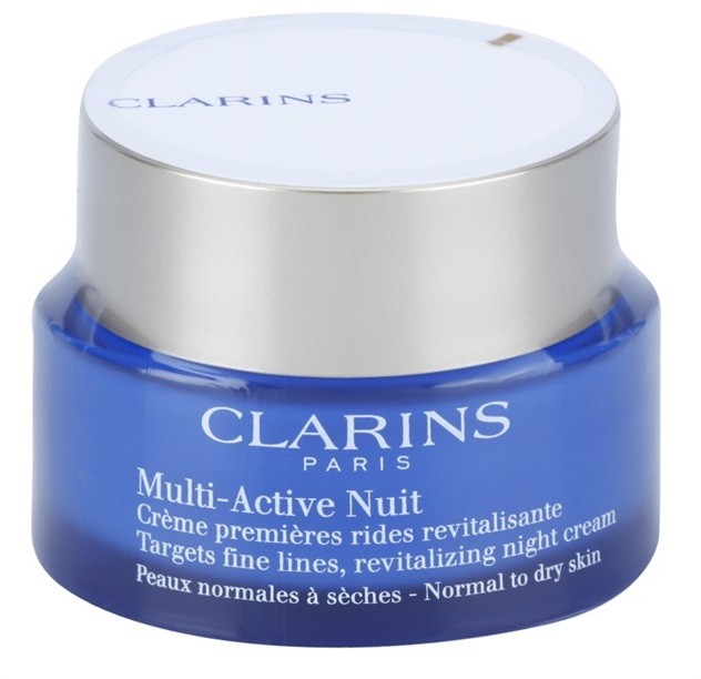 Clarins Multi-Active Revitalizáló éjszakai krém a finom vonalakért. normál és száraz bőrre  50 ml