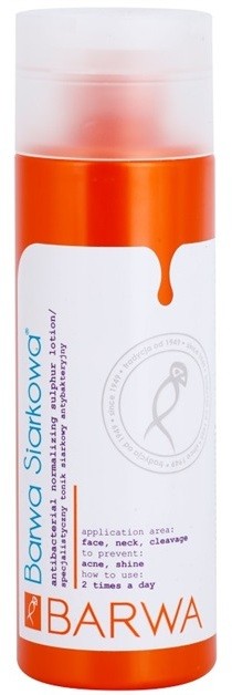 Barwa Sulphur Antibakteriális normalizáló tonic az aknéra hajlamos zsíros bőrre  200 ml