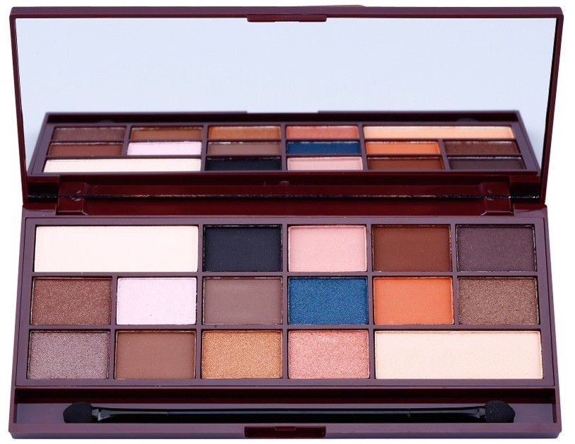 Makeup Revolution I ♥ Makeup I Heart Chocolate szemhéjfesték paletták tükörrel és aplikátorral árnyalat Salted Caramel  22 g
