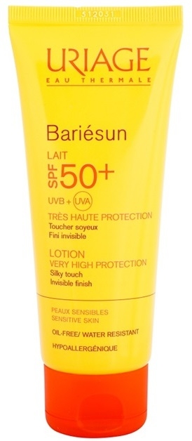 Uriage Bariésun selymes és gyengéd védőtej arcra és testre SPF 50+  100 ml