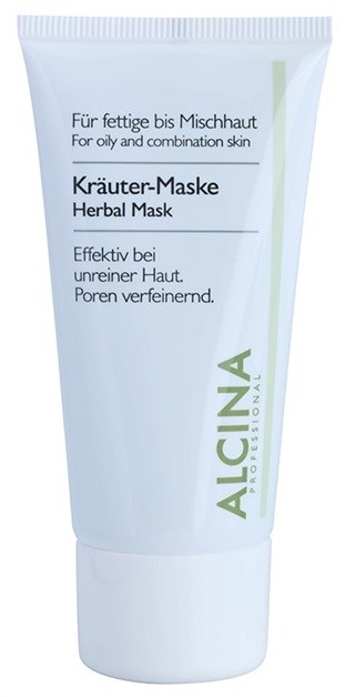 Alcina For Oily Skin Gyógynüvényes maszk a fénylő arcbőr és a kitágult pórusok ellen  50 ml