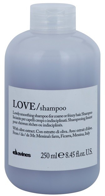 Davines Love Olive kisimító sampon a rakoncátlan és töredezett hajra  250 ml