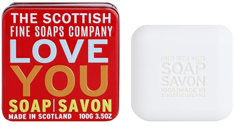 Scottish Fine Soaps Love You Luxus szappan fém dobozban  100 g