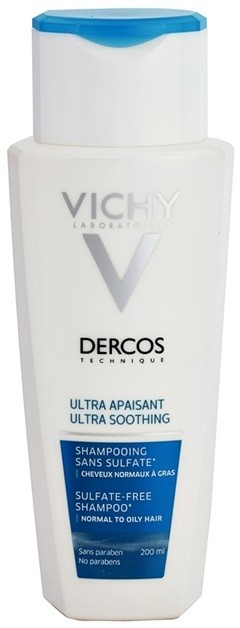 Vichy Dercos Ultra Soothing ultra nyugtató sampon normál, zsíros hajra és érzékeny fejbőrre  200 ml