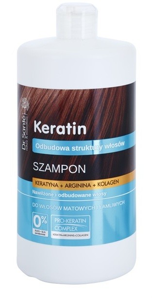 Dr. Santé Keratin regeneráló és hidratáló sampon törékeny, fénytelen hajra  1000 ml