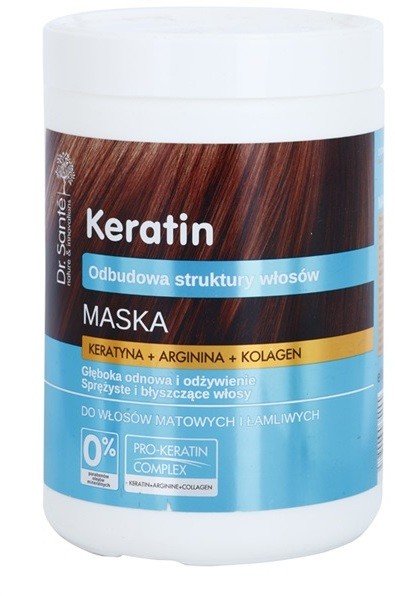 Dr. Santé Keratin mélyenreható helyreállító és tápláló maszk töredezett  fénytelen hajra  1000 ml