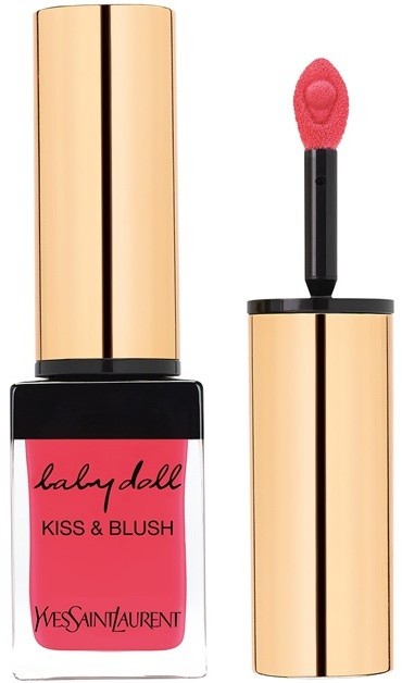 Yves Saint Laurent Baby Doll Kiss & Blush rúzs ajkakra és arcra matt hatással árnyalat 18 Rose Provocant 10 ml