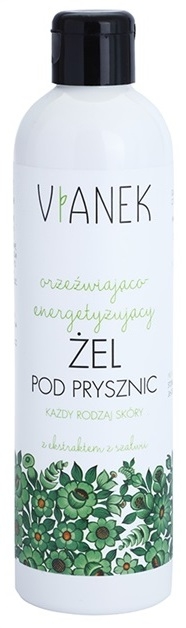Vianek Energizing felfrissítő tusfürdő gél hidratáló hatással zsálya kivonattal  300 ml