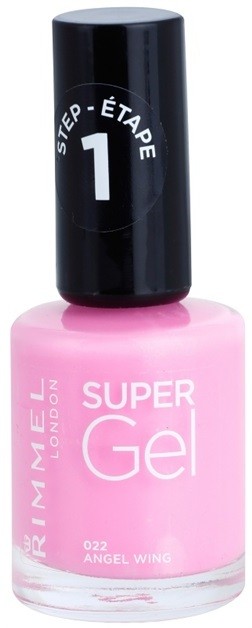 Rimmel Super Gel Step 1 géles körömlakk UV/LED lámpa használata nélkül árnyalat 022 Angel Wings 12 ml