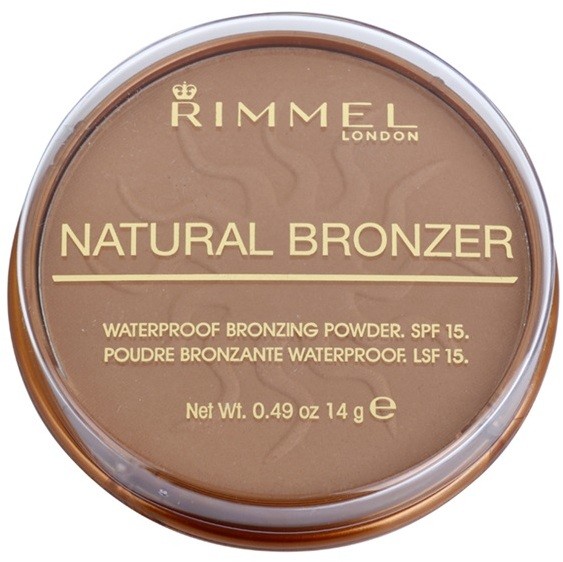 Rimmel Natural Bronzer vízálló bronzosító púder SPF 15 árnyalat 021 Sun Light 14 g