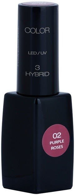 Pierre René Nails Hybrid gél körömlakk UV / LED-es lámpákhoz  árnyalat 02 Purple Roses  11 ml