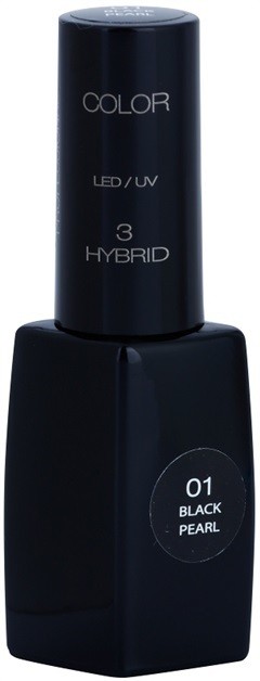 Pierre René Nails Hybrid gél körömlakk UV / LED-es lámpákhoz  árnyalat 01 Black Pearl  11 ml