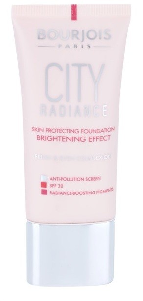 Bourjois City Radiance védő make-up SPF 30 árnyalat 01 Rose Ivory  30 ml