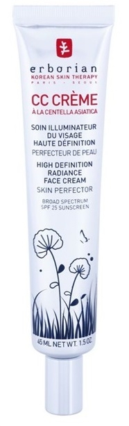 Erborian CC Cream Centella Asiatica Radiance arckrém bőrtökéletesítő SPF 25 nagy csomagolás árnyalat Doré 45 ml