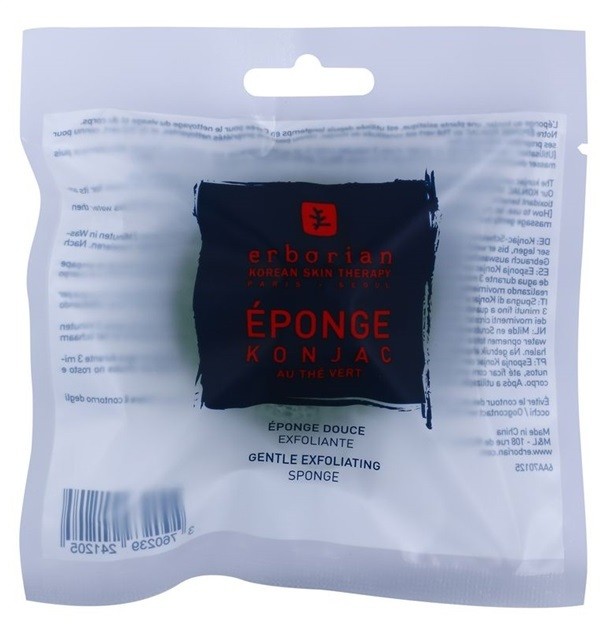 Erborian Accessories Konjac Sponge gyengéd hámlasztó szivacs arcra és testre Green Tea