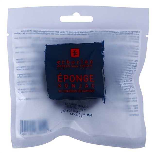 Erborian Accessories Konjac Sponge gyengéd hámlasztó szivacs arcra és testre Bamboo Charcoal