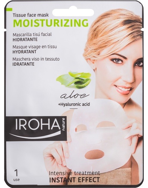 Iroha Moisturizing Aloe szövet arcmaszk aloe verával és hialuron savval