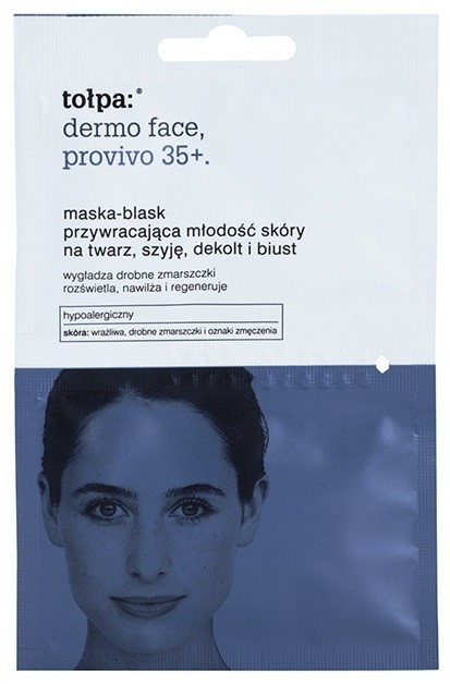 Tołpa Dermo Face Provivo 35+ bőrfiatalító maszk az arcra, nyakra, dekoltázsra és mellkasra  2 x 6 ml