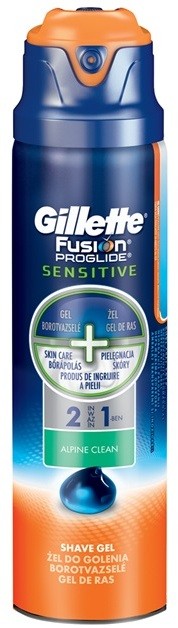 Gillette Fusion Proglide Sensitive borotválkozási gél 2 az 1-ben Alpine Clean  170 ml