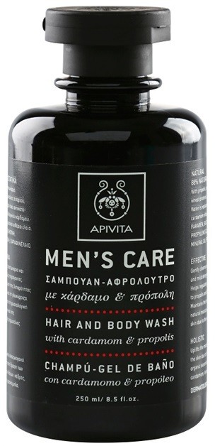 Apivita Men's Care Cardamom & Propolis sampon és tusfürdő gél 2 in 1  250 ml